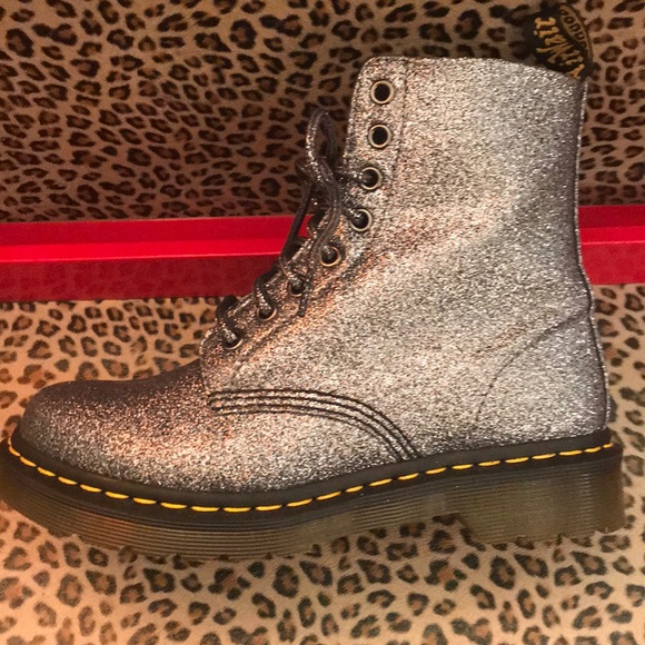Dr. Martens Shoes - Dr.Martens Pascal Pewter Glitter Boots size 6